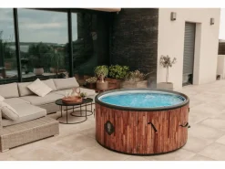 Coco Spa Exotik Spa Hinchable - 150 cm de Diámetro - 800 Litros - Motor de 2240 W - 2 a 4 Personas Marru00f3n