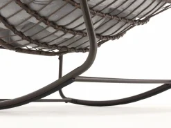 Sillón Escandinavo|Cocon - Mecedora de ratán - Estructura de acero con cojín suave - Para uso en interiores y exteriores