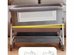 DripeX Mueble De Bebé|Cododo Cradle con colchón, almacenamiento, mosquitera, ruedas, 6 alturas, 92x55x83cm