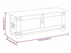 Cofre de almacenamiento de madera de mango rugosa^vidaxl Clearance
