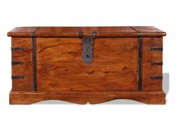 Cofre de almacenamiento de madera maciza ES158977^ Discount