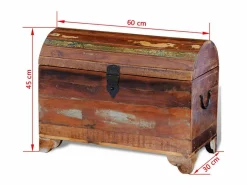 vidaxl Baúl Y Arcón|Accesorios De Almacenaje|Cofre de almacenamiento de madera maciza reciclada