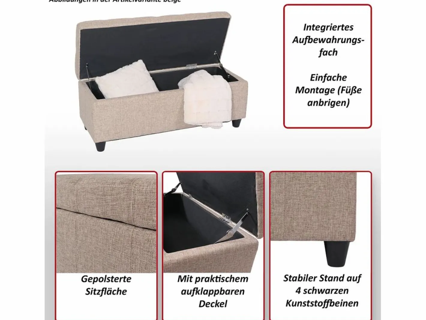 MCW Cofre de almacenamiento Kriens, Negro Discount