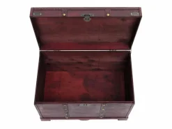 MCW Cofre de madera Antibes, cuadrado Marru00f3n New