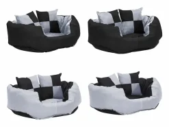 Clicnbuy Cojín para perro reversible y lavable y negro 65x50x20 cm Gris Online