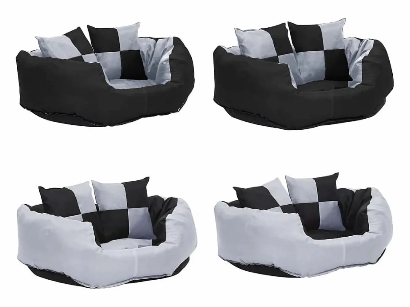 Clicnbuy Cojín para perro reversible y lavable y negro 65x50x20 cm Gris Online