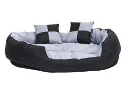 Clicnbuy Cama De Animales De Compañía|Cojín para perro reversible y lavable y negro 110x80x23 cm