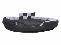 Clicnbuy Cama De Animales De Compañía|Cojín para perro reversible y lavable y negro 150x120x25 cm