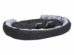 Clicnbuy Cama De Animales De Compañía|Cojín para perro reversible y lavable y negro 150x120x25 cm