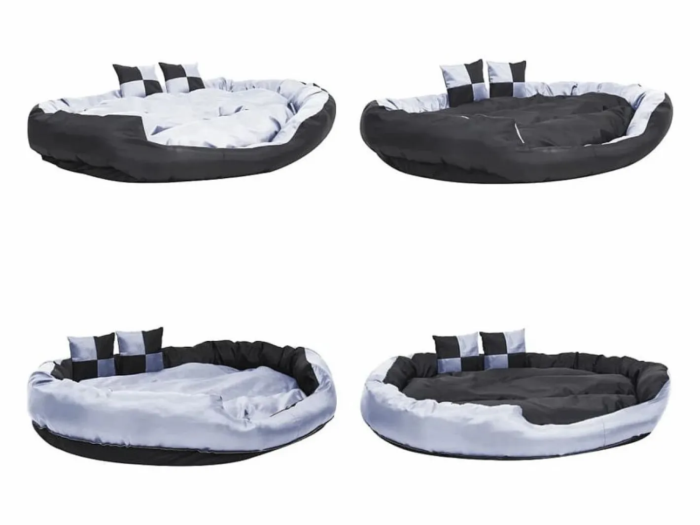 Clicnbuy Cama De Animales De Compañía|Cojín para perro reversible y lavable y negro 150x120x25 cm
