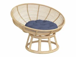 Ropa De Casa|Cojín redondo de tela Oxford marino Ø 60x11 cm ES465725