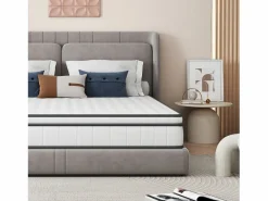Colchón 140 x 190 cm - altura 25 cm - de espuma fría - ergonómico - con muelles ensacados - para niños y adultos^ Outlet