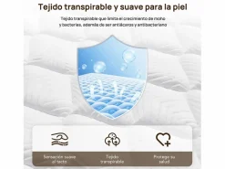 Colchón de muelles ensacados 180 x 200 cm, 7 zonas de confort, firmeza media H3, espuma confortable de 25 cm de grosor - HOMAVO, certificado OEKO-TEX^ Outlet