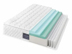 Colchón de muelles 140x200 cm espuma espesor 25 cm - dureza H3 - funda acolchada de microfibra - Blanco^ModernLuxe Outlet