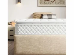 ModernLuxe Colchón de muelles 90x200 cm espuma espesor 25 cm - dureza H3 - funda acolchada de microfibra - Blanco Hot