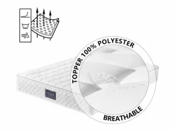 ModernLuxe Colchón de muelles 90x200 cm espuma espesor 25 cm - dureza H3 - funda acolchada de microfibra - Blanco Hot