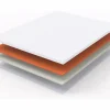 Sobrecolchón|Colchón H3 confortable, soporte medio, certificado Eco-Tex, lavable, alto 5 cm, tamaño 140x200 cm, espuma naranja, colchón blanco.