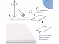 Sobrecolchón|Colchón H3 confortable, soporte medio, certificado Eco-Tex, lavable, alto 5 cm, tamaño 140x200 cm, espuma naranja, colchón blanco.