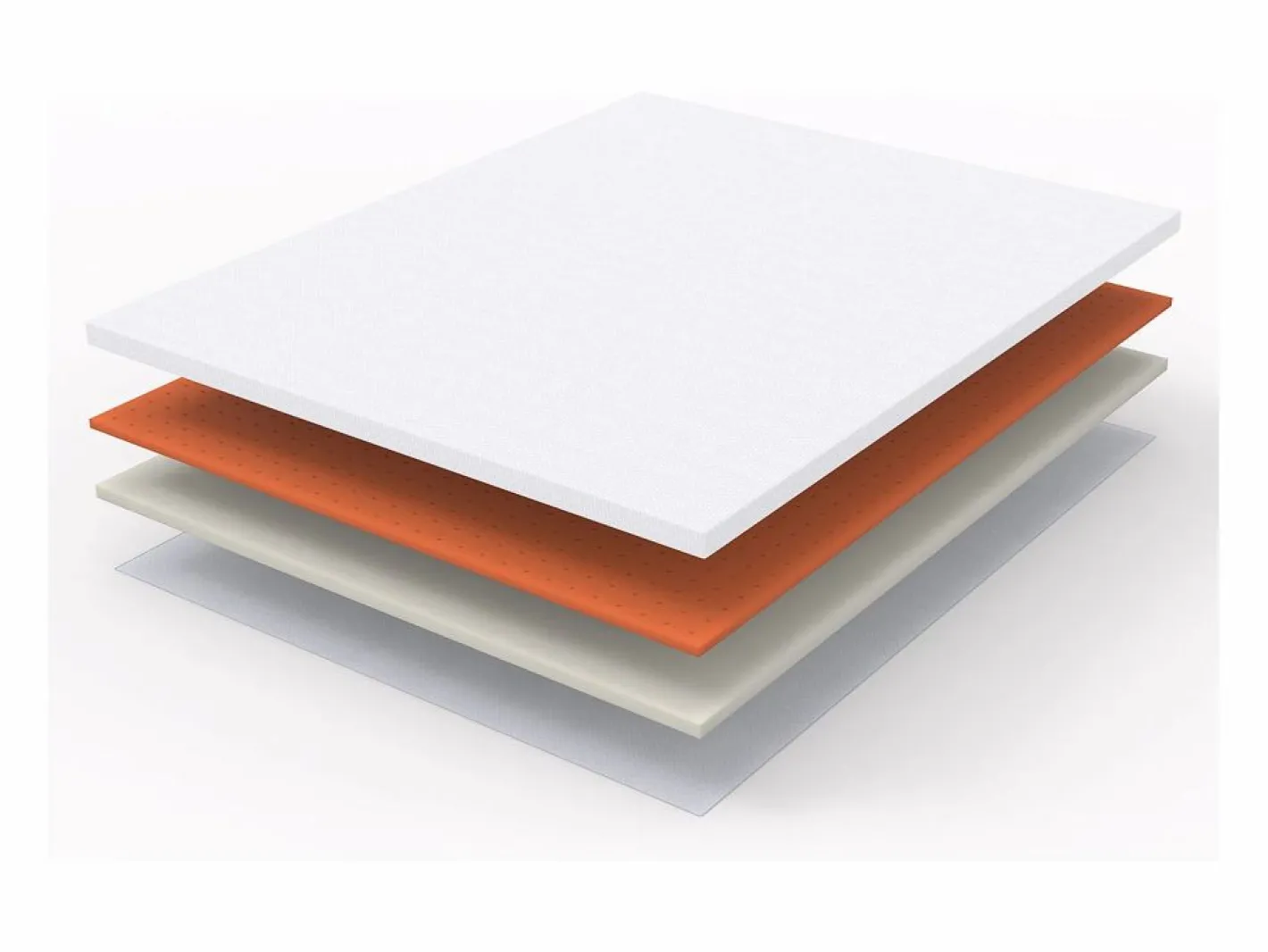 Colchón H3 confortable, soporte medio, certificado Eco-Tex, lavable, alto 5 cm, tamaño 180x200 cm, espuma naranja, colchón blanco.^ Hot