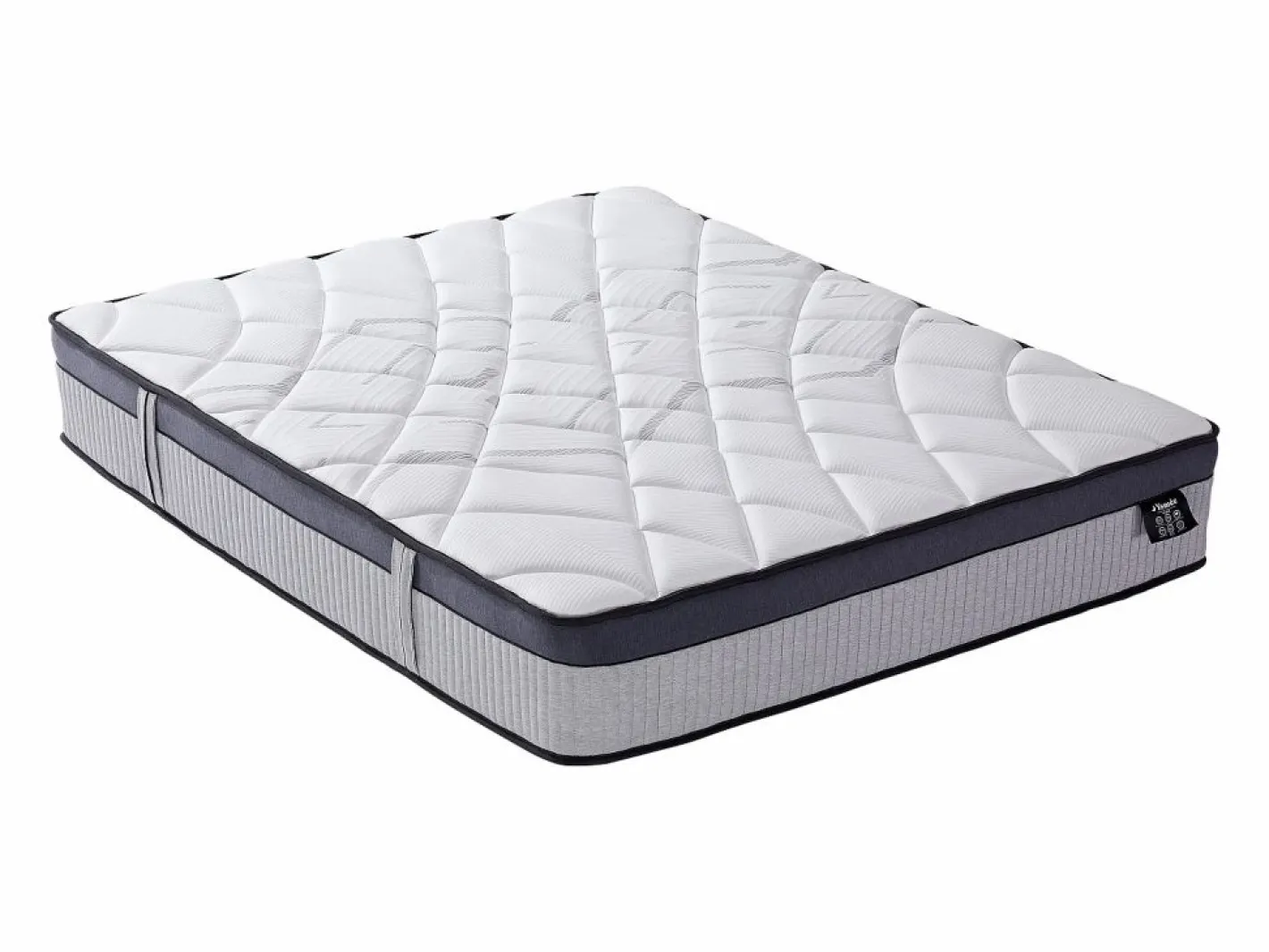 Ysmée Colchón híbrido 140 x 190 cm con muelles ensacados de 5 zonas y sobrecolchón PATNOS de YSMÉE Blanco Discount