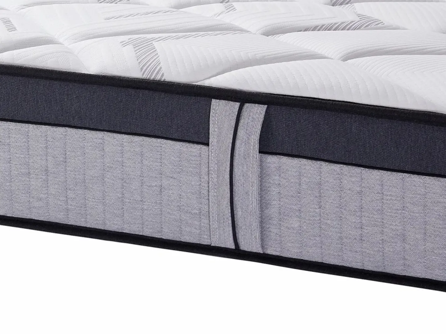 Ysmée Colchón híbrido 140 x 190 cm con muelles ensacados de 5 zonas y sobrecolchón PATNOS de YSMÉE Blanco Discount