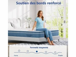 DripeX Colchones - 160X200Cm|Colchón Híbrido 160x200cm - esp.27cm - muelles ensacados 7 zonas - hipoaalergénico - transpirable - Medio-Firme