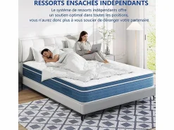 DripeX Colchón Híbrido 120x200cm - esp.27cm - muelles ensacados 7 zonas - hipoaalergénico - transpirable - Medio-Firme Sale