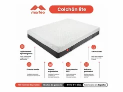Morfeo Descanso Colchón infantil con viscoelástica Lite 180x200 cm – Ideal para niños Hot