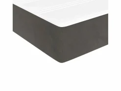 Colchón muelles ensacados terciopelo gris oscuro 140x190x20 cm ES693386^ Clearance