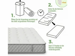 DripeX Colchón ortopédico ignífugo de 160 x 200 cm con 4 asas, OEKO-TEX®, 20 cm de grosor, transpirable, 7 zonas de muelles ensacados New