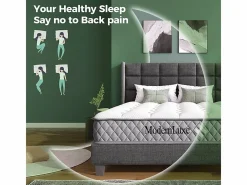 DripeX Colchón ortopédico ignífugo de 160 x 200 cm con 4 asas, OEKO-TEX®, 20 cm de grosor, transpirable, 7 zonas de muelles ensacados New