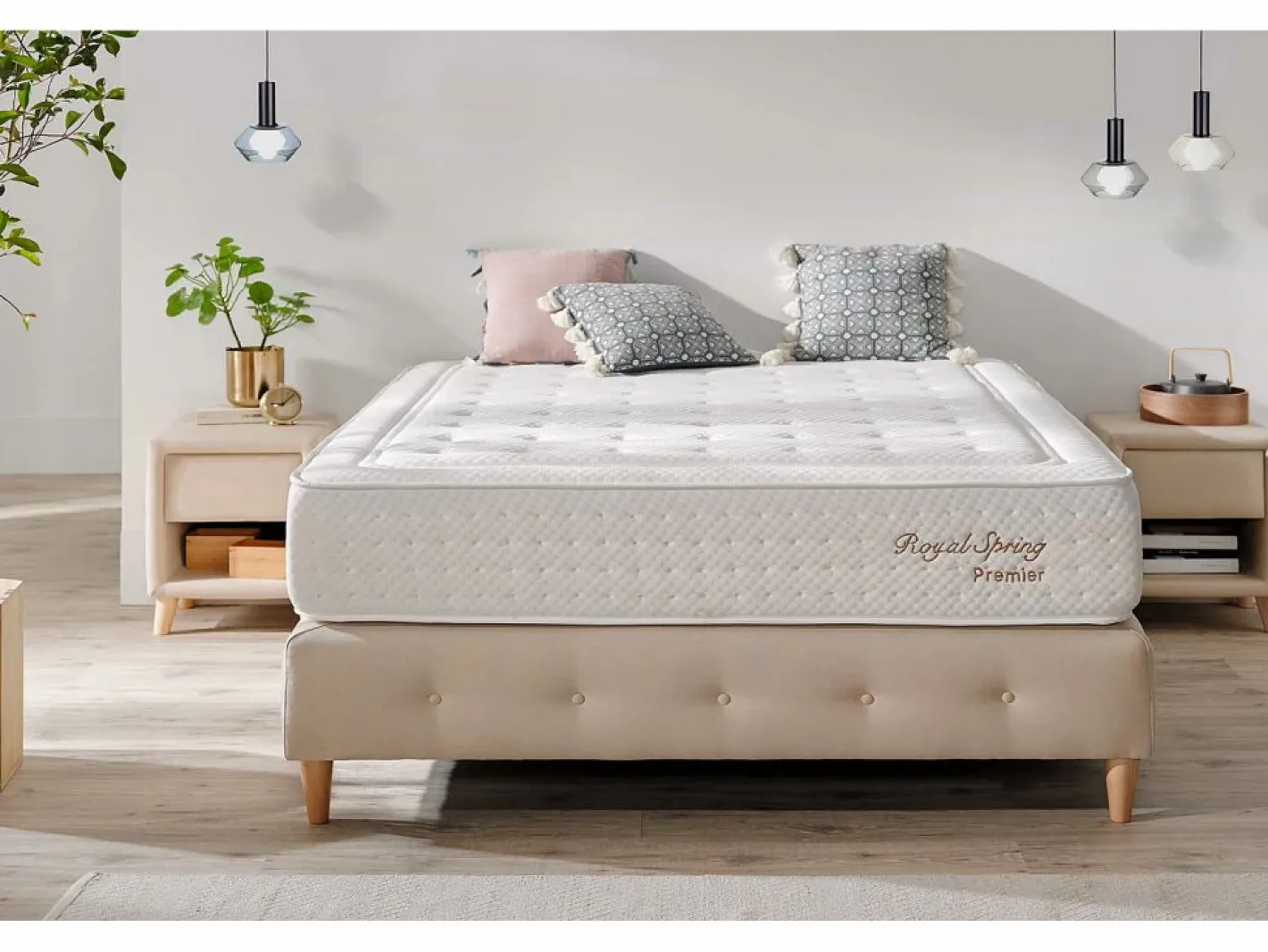 Moonia Colchón Muelles Ensacados|Colchón Royal Spring Premier, 30cm - 200x200 cm