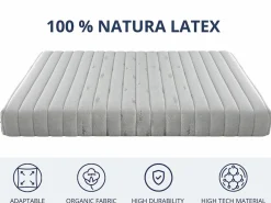 Shaula Colchón 150X190 | Látex Natural 100% – 20 cm Altura, Firmeza Media (3/5) | Núcleo Ecológico con Funda de Algodón y Lino Clearance