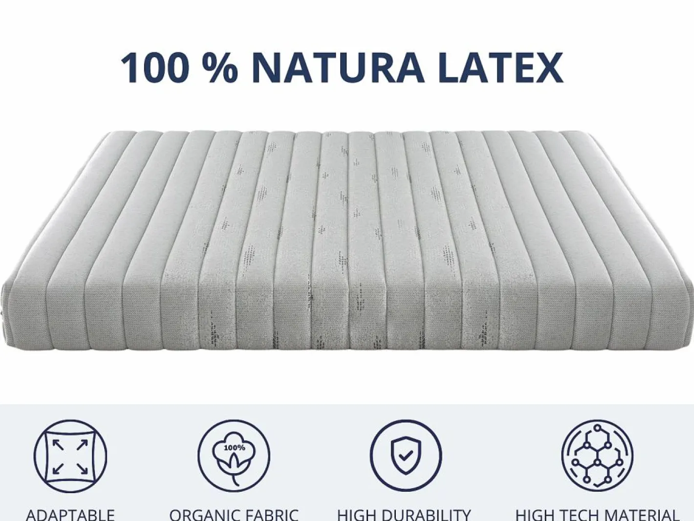 Shaula Colchón 90X190 | Látex Natural 100% – 20 cm Altura, Firmeza Media (3/5) | Núcleo Ecológico con Funda de Algodón y Lino Hot