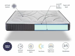 Dormissimo Colchón 180X200 ANTARES - Espesor 24 CM - Espuma de alta densidad - Espuma adaptable - Sistema de confort Multi-Zone New