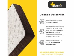 Colchón 180x180 Viscoelástico + REGALO 2 Almohadas Viscoelasticas 90 cm Descansin | Ideal para Personas con Dolores de Espalda | Alta Firmeza | Efecto nube^ Sale