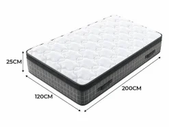 DripeX Colchón Muelles Ensacados|Colchón 120x200cm anti-fuego muelles ensacados - esp.25cm - soporte ergonómico 7 zonas - transpirable - silencioso