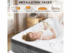 DripeX Colchón 90x200cm anti-fuego muelles ensacados - esp.25cm - soporte ergonómico 7 zonas - transpirable - silencioso Best