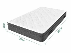 DripeX Colchón Muelles Ensacados|Colchón 120x200cm muelles ensacados - esp.25cm - soporte 7 zonas - con asa - Hipoaalergénico