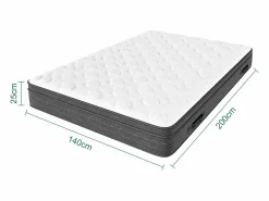 Colchón 140x200cm muelles ensacados - esp.25cm - soporte 7 zonas - con asa - Hipoaalergénico^DripeX Online