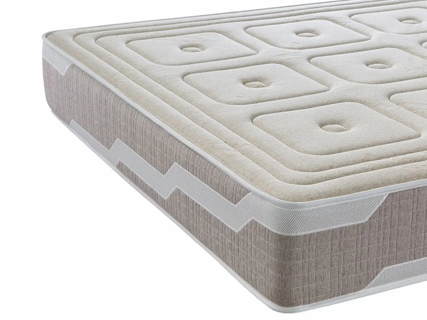 Shaula Colchon natural muelles ensacados 150X200 ORGANIC NATURA, Altura 25 CM, 100% Algodon y lino Discount