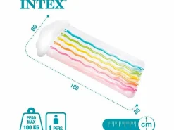 Colchoneta hinchable Rainbow Cloud +14A blanco 25x180x86 cm^Intex Best