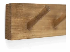 DECOWOOD Colgador de pared de madera maciza en tono roble oscuro de 61x5cm - KATE - Marru00f3n Best