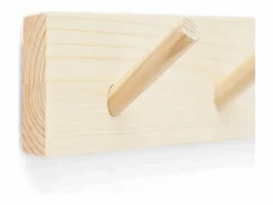 DECOWOOD Perchero|Colgador de pared de madera maciza en tono natural de 26x5cm - KATE -