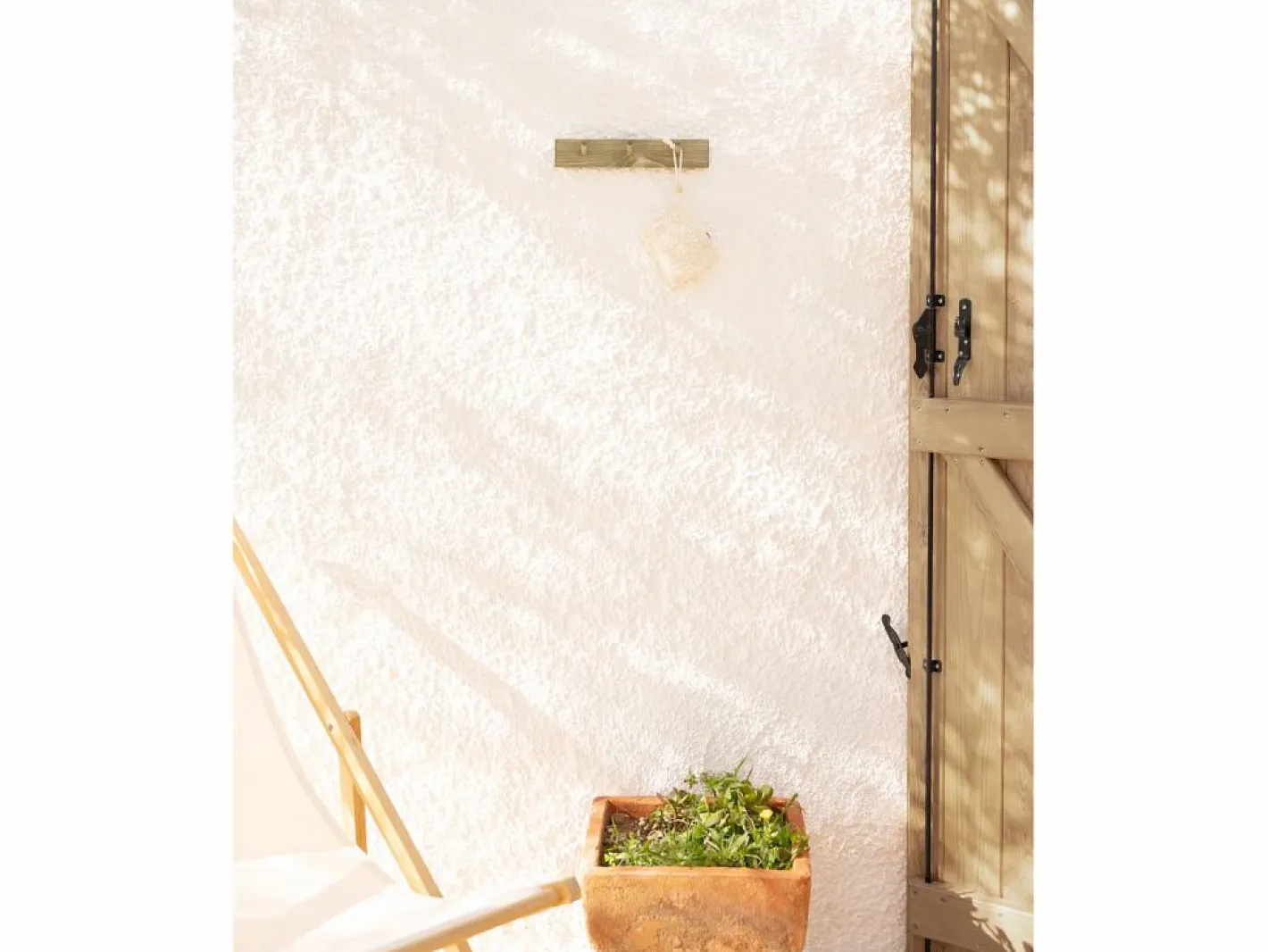DECOWOOD Perchero|Colgador de pared de madera maciza en tono olivo de 26x5cm - KATE -