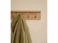DECOWOOD Colgador de pared de madera maciza en tono roble medio de 61x9,5cm - KATE - Marru00f3n Discount