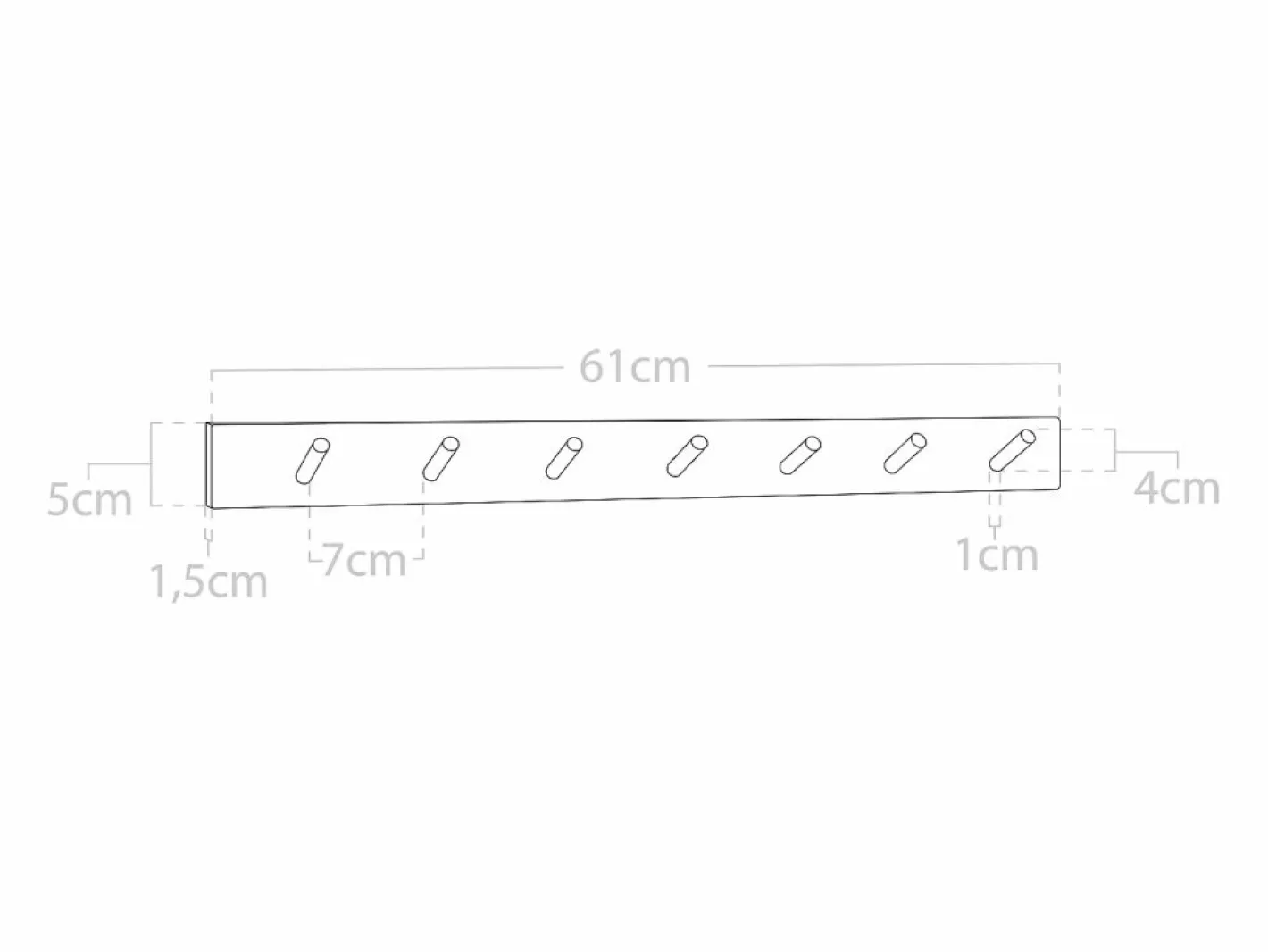 Colgador de pared de madera maciza en tono natural de 61x5cm - KATE -^DECOWOOD Sale