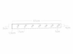 DECOWOOD Colgador de pared de madera maciza en tono nogal de 61x5cm - KATE - Marru00f3n Sale