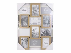The Home Deco Factory Marco Para Fotos|Collage de fotos en madera y blanco 10 x 15 cm Familia 12 fotos