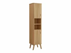 Vente-unique Columna de baño de pie de teca clara con estantes - Alt.180 cm - WAMENA Color natural claro Online